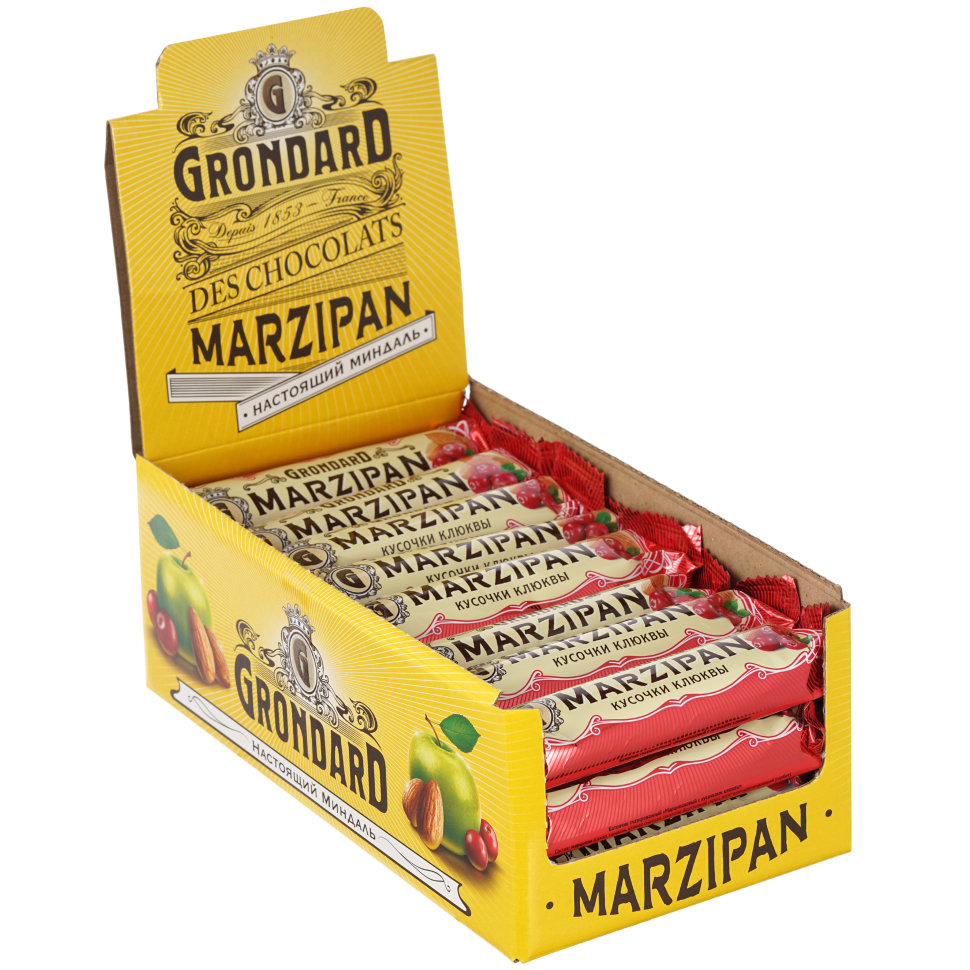  TM Grondard     (8415) Батончики глазированные Марципановые Клюква, (24шт по 50г)    в Новочеркасске