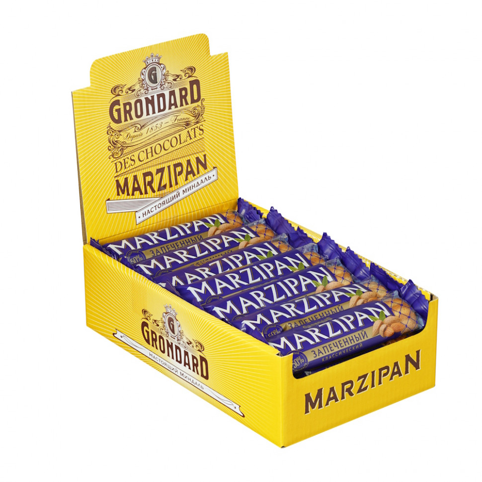  TM Grondard   (11161) Батончики НЕглазированные Марципановые Запечённые, (28шт по 40г)    в Новочеркасске